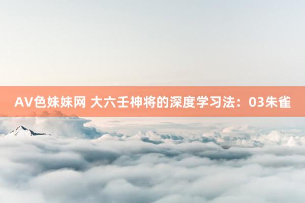 AV色妹妹网 大六壬神将的深度学习法：03朱雀