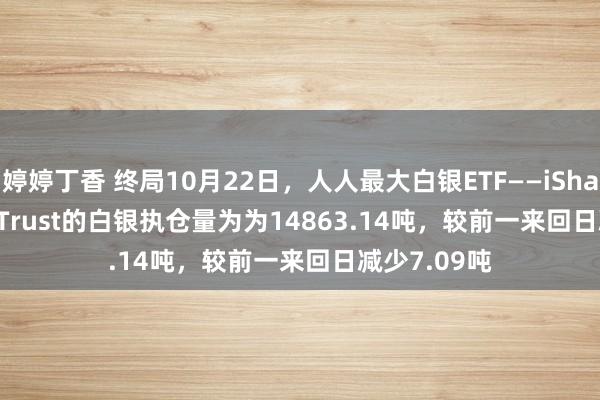 婷婷丁香 终局10月22日，人人最大白银ETF——iShares Silver Trust的白银执仓量为为14863.14吨，较前一来回日减少7.09吨