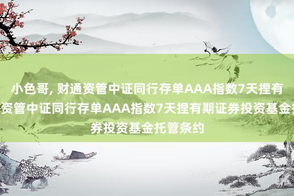 小色哥, 财通资管中证同行存单AAA指数7天捏有期: 财通资管中证同行存单AAA指数7天捏有期证券投资基金托管条约