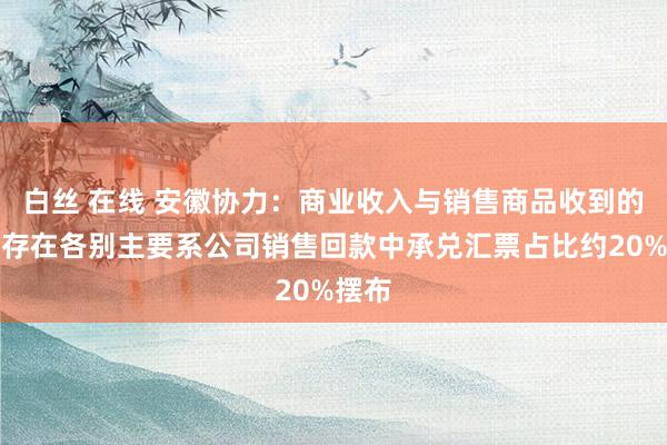 白丝 在线 安徽协力：商业收入与销售商品收到的现款存在各别主要系公司销售回款中承兑汇票占比约20%摆布