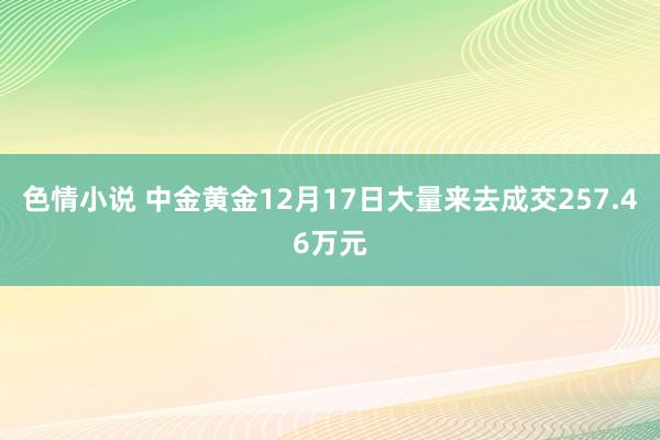 色情小说 中金黄金12月17日大量来去成交257.46万元