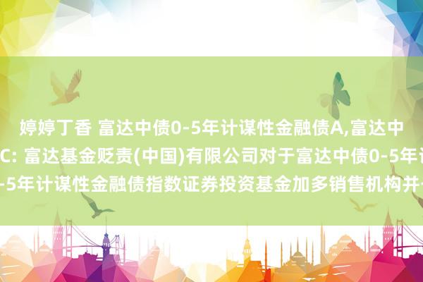 婷婷丁香 富达中债0-5年计谋性金融债A,富达中债0-5年计谋性金融债C: 富达基金贬责(中国)有限公司对于富达中债0-5年计谋性金融债指数证券投资基金加多销售机构并干预费率优惠手脚的公告