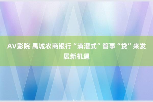 AV影院 禹城农商银行“滴灌式”管事“贷”来发展新机遇