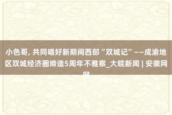 小色哥， 共同唱好新期间西部“双城记”——成渝地区双城经济圈缔造5周年不雅察_大皖新闻 | 安徽网