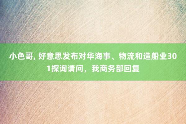 小色哥， 好意思发布对华海事、物流和造船业301探询请问，我商务部回复