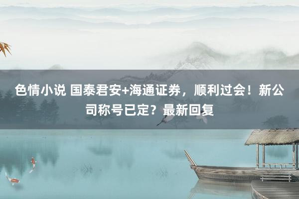 色情小说 国泰君安+海通证券，顺利过会！新公司称号已定？最新回复