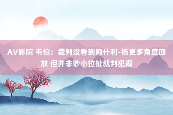 AV影院 韦伯：裁判没看到阿什利-扬更多角度回放 但并非眇小拉扯就判犯规