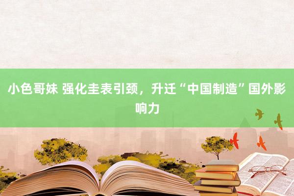 小色哥妹 强化圭表引颈，升迁“中国制造”国外影响力