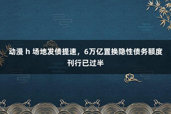 动漫 h 场地发债提速，6万亿置换隐性债务额度刊行已过半