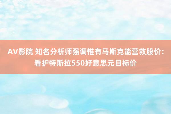 AV影院 知名分析师强调惟有马斯克能营救股价：看护特斯拉550好意思元目标价