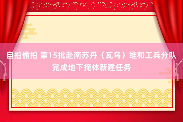 自拍偷拍 第15批赴南苏丹（瓦乌）维和工兵分队完成地下掩体新建任务