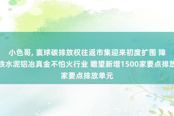 小色哥， 寰球碳排放权往返市集迎来初度扩围 障翳钢铁水泥铝冶真金不怕火行业 瞻望新增1500家要点排放单元