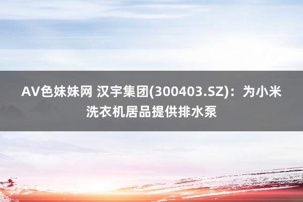 AV色妹妹网 汉宇集团(300403.SZ)：为小米洗衣机居品提供排水泵