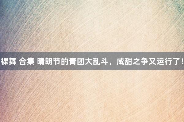 裸舞 合集 晴朗节的青团大乱斗，咸甜之争又运行了！