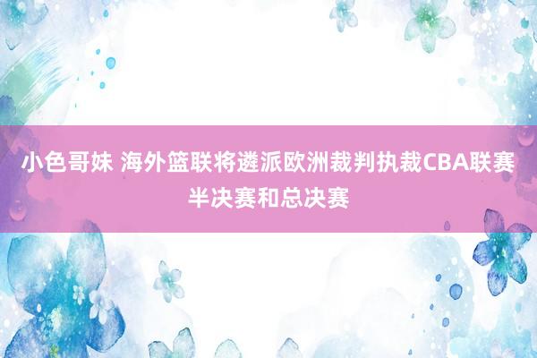小色哥妹 海外篮联将遴派欧洲裁判执裁CBA联赛半决赛和总决赛