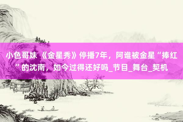 小色哥妹 《金星秀》停播7年，阿谁被金星“捧红”的沈南，如今过得还好吗_节目_舞台_契机