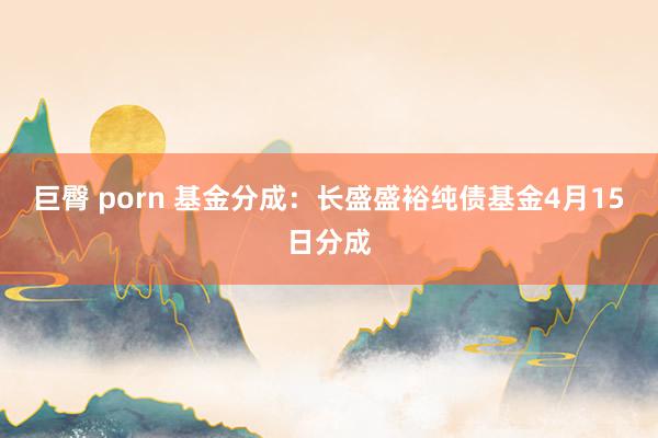 巨臀 porn 基金分成：长盛盛裕纯债基金4月15日分成