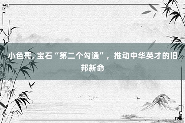 小色哥， 宝石“第二个勾通”，推动中华英才的旧邦新命