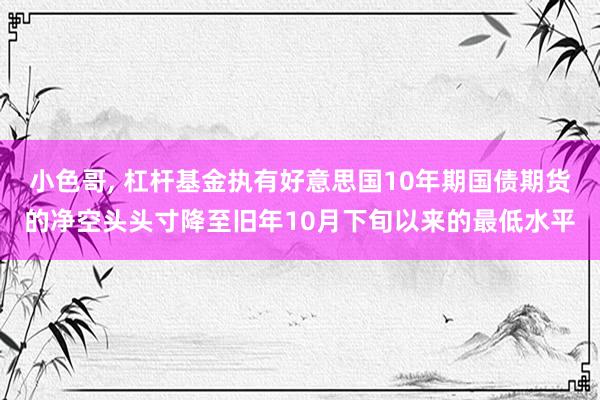 小色哥， 杠杆基金执有好意思国10年期国债期货的净空头头寸降至旧年10月下旬以来的最低水平