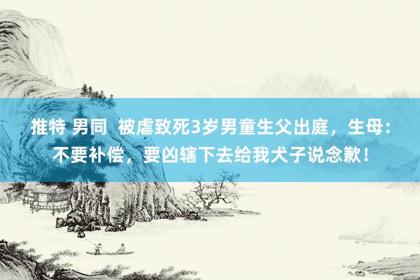 推特 男同  被虐致死3岁男童生父出庭，生母：不要补偿，要凶辖下去给我犬子说念歉！
