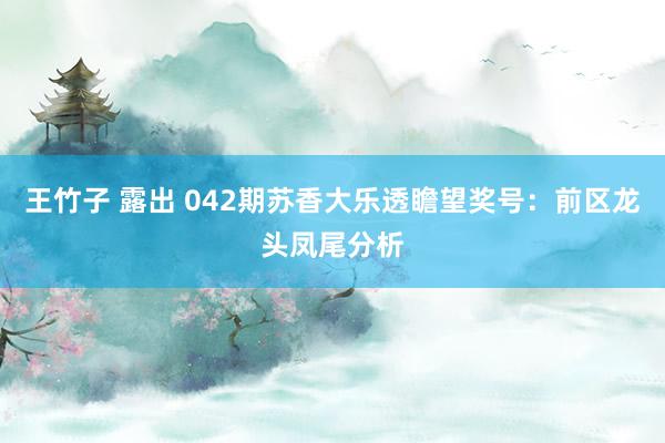 王竹子 露出 042期苏香大乐透瞻望奖号：前区龙头凤尾分析