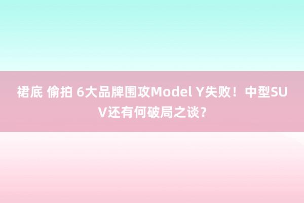 裙底 偷拍 6大品牌围攻Model Y失败！中型SUV还有何破局之谈？
