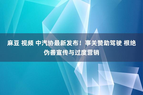 麻豆 视频 中汽协最新发布！事关赞助驾驶 根绝伪善宣传与过度营销