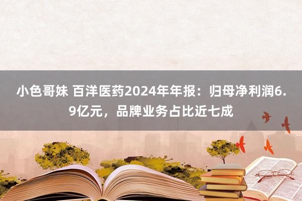 小色哥妹 百洋医药2024年年报：归母净利润6.9亿元，品牌业务占比近七成