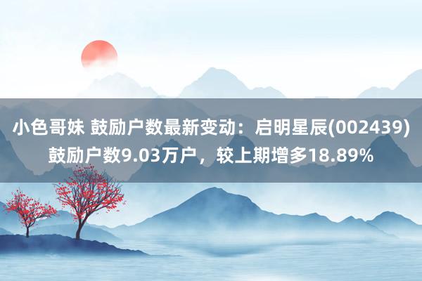 小色哥妹 鼓励户数最新变动：启明星辰(002439)鼓励户数9.03万户，较上期增多18.89%