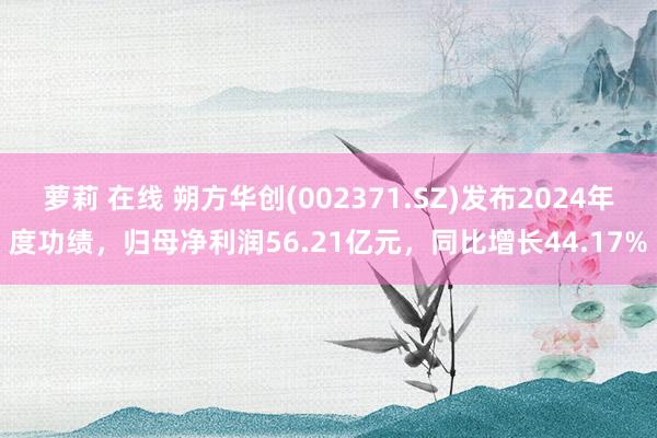萝莉 在线 朔方华创(002371.SZ)发布2024年度功绩，归母净利润56.21亿元，同比增长44.17%